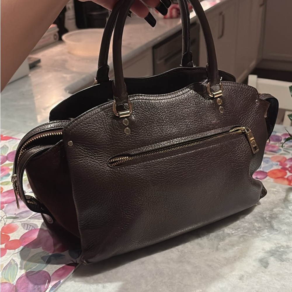 Coach Dark Brown Leather Shoulder Bag - Picture 2 of 6